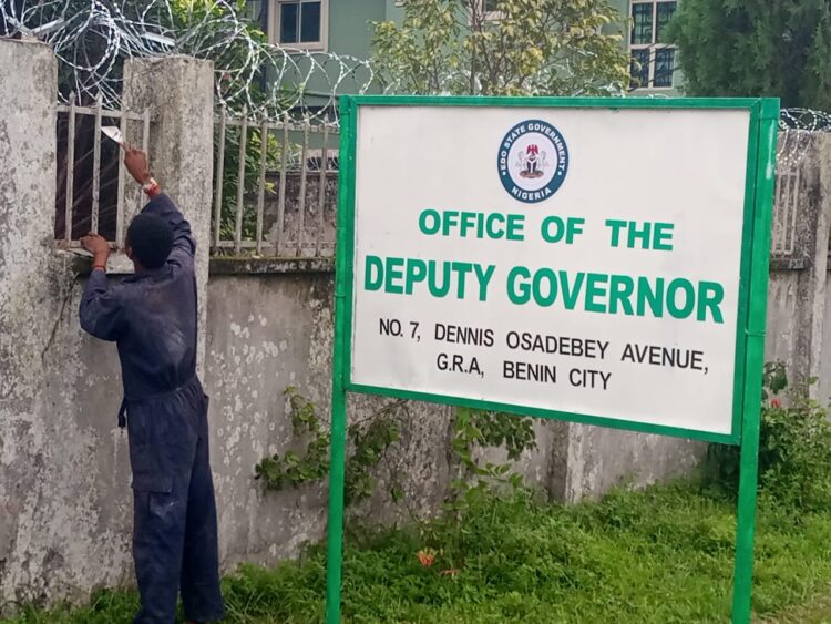 Edo State Govt Seals Deputy Governor’s Office Amid Ongoing Dispute