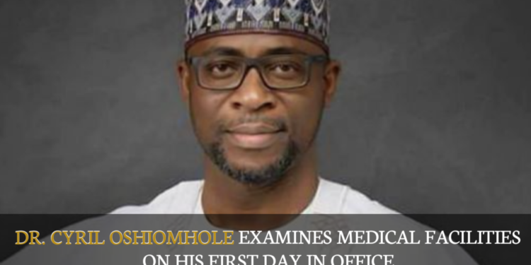 Dr. Cyril Oshiomhole Examines Medical Facilities On His First Day In Office