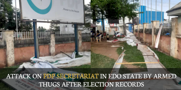 Attack On PDP Secretariat In Edo State By Armed Thugs After Election Records