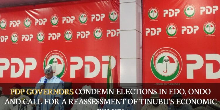 PDP Governors Condemn Elections In Edo, Ondo And Call For A Reassessment Of Tinubu’s Economic Policy
