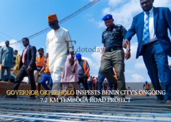 Governor Okpebholo Inspests Benin City’s Ongoing 7.2-Km Temboga Road Project