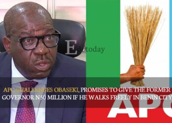 APC Challenges Obaseki, Promises To Give The Former Governor N50 Million If He Walks Freely In Benin City