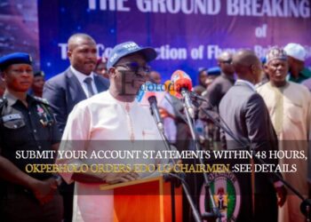 Submit Your Account Statements Within 48 Hours, Okpebholo Orders Edo LG Chairmen :See Details
