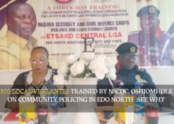 500 Local Vigilantes Trained By NSCDC, Oshiomhole On Community Policing In Edo North :SEE WHY