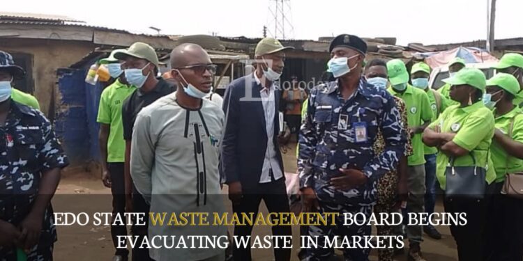Edo State Waste Management Board Begins Evacuating waste In Markets