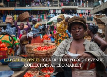 ILLEGAL REVENUE: Solders Turfed Out Revenue Collectors At Edo Market