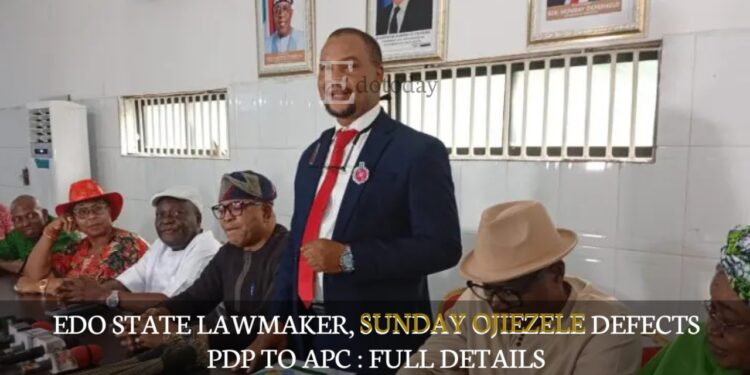 Edo State Lawmaker, Sunday Ojiezele Defects PDP To APC : FULL DETAILS