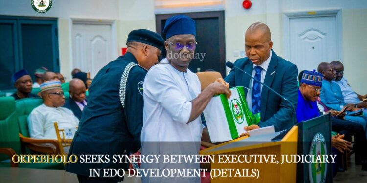 Okpebholo Seeks Synergy Between Executive, Judiciary In Edo Development (DETAILS)