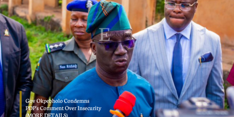 Gov Okpebholo Condemns PDP’s Comment Over Insecurity (MORE DETAILS)