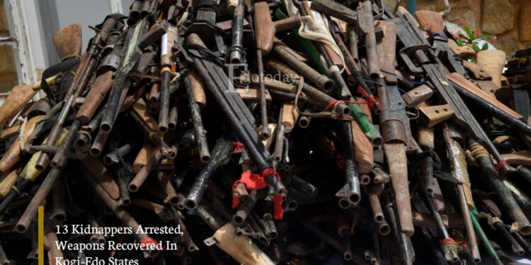 13 Kidnappers Arrested, Weapons Recovered In Kogi-Edo States