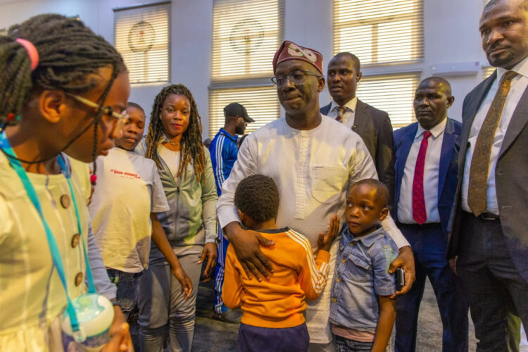 Governor Monday Okpebholo addressing Edo returnees evacuated from South Africa after xenophobic attacks at Government House, Benin City.