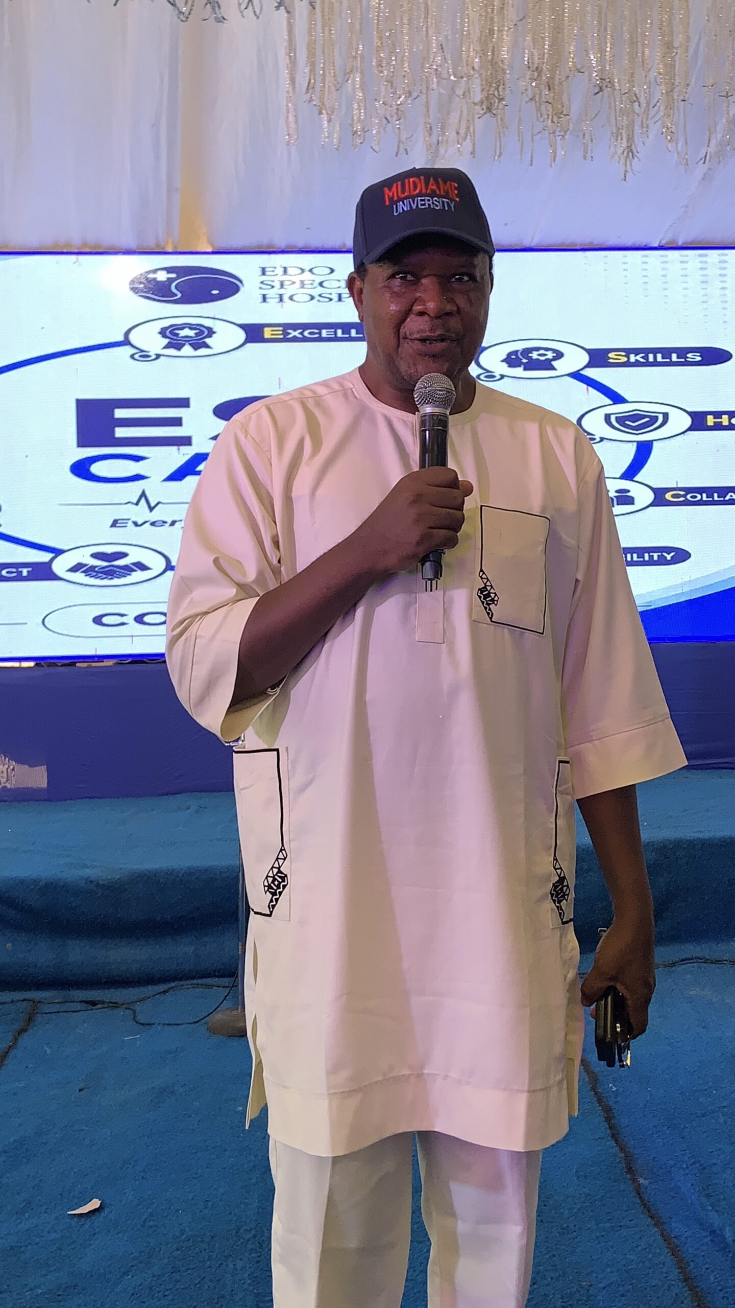 Vice Chancellor of Mudiame University, Prof. Emmanuel Aluyor, at the Edo Specialist Hospital 7th Anniversary Celebration in Benin City.