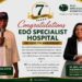 Mudiame University Vice Chancellor Congratulates Edo Specialist Hospital on 7th Anniversary