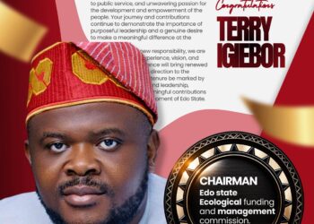 Verentus Consult Ltd Congratulates Terry Igiebor on His Swearing-In as Chairman Edo State Ecological Funding and Management Commission