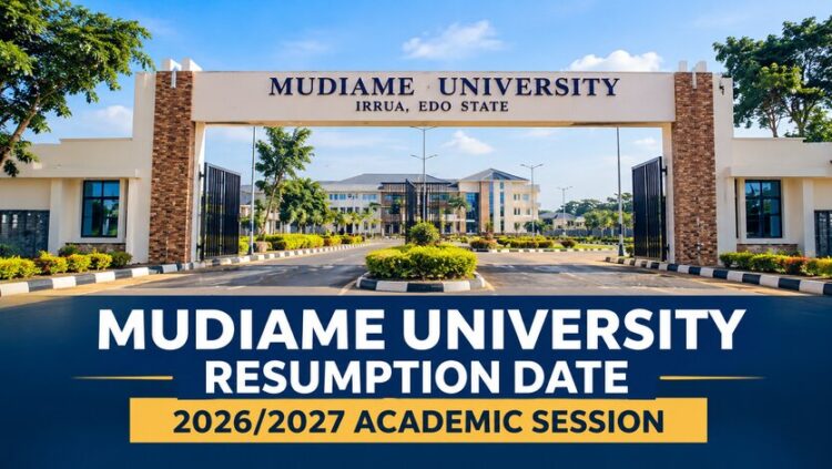 Mudiame University Irrua Announces Resumption Date for 2026/2027 Academic Session for New and Returning Students