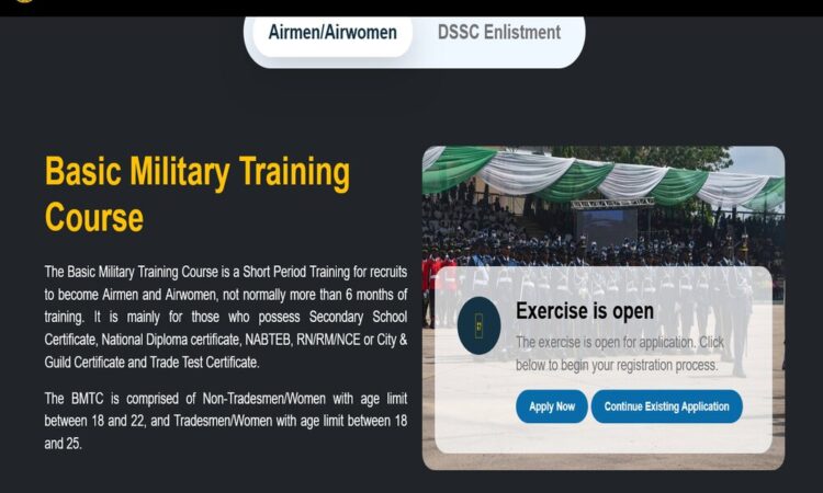 Direct Link to Apply for Nigerian Air Force BMTC 47/2026 Recruitment Exercise
